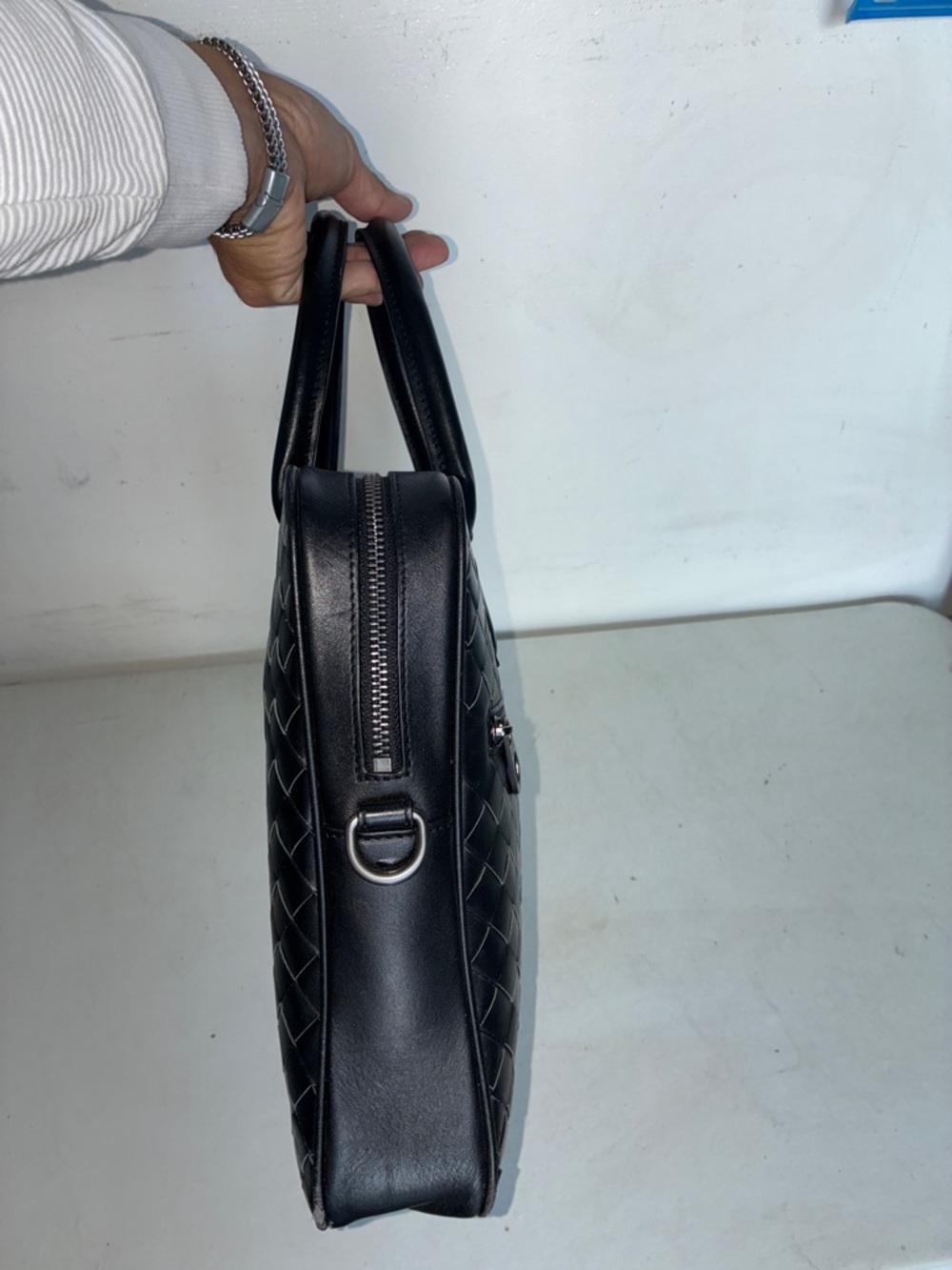 Bottega Veneta Black Intrecciato Leather Briefcase - Picture 6 of 8